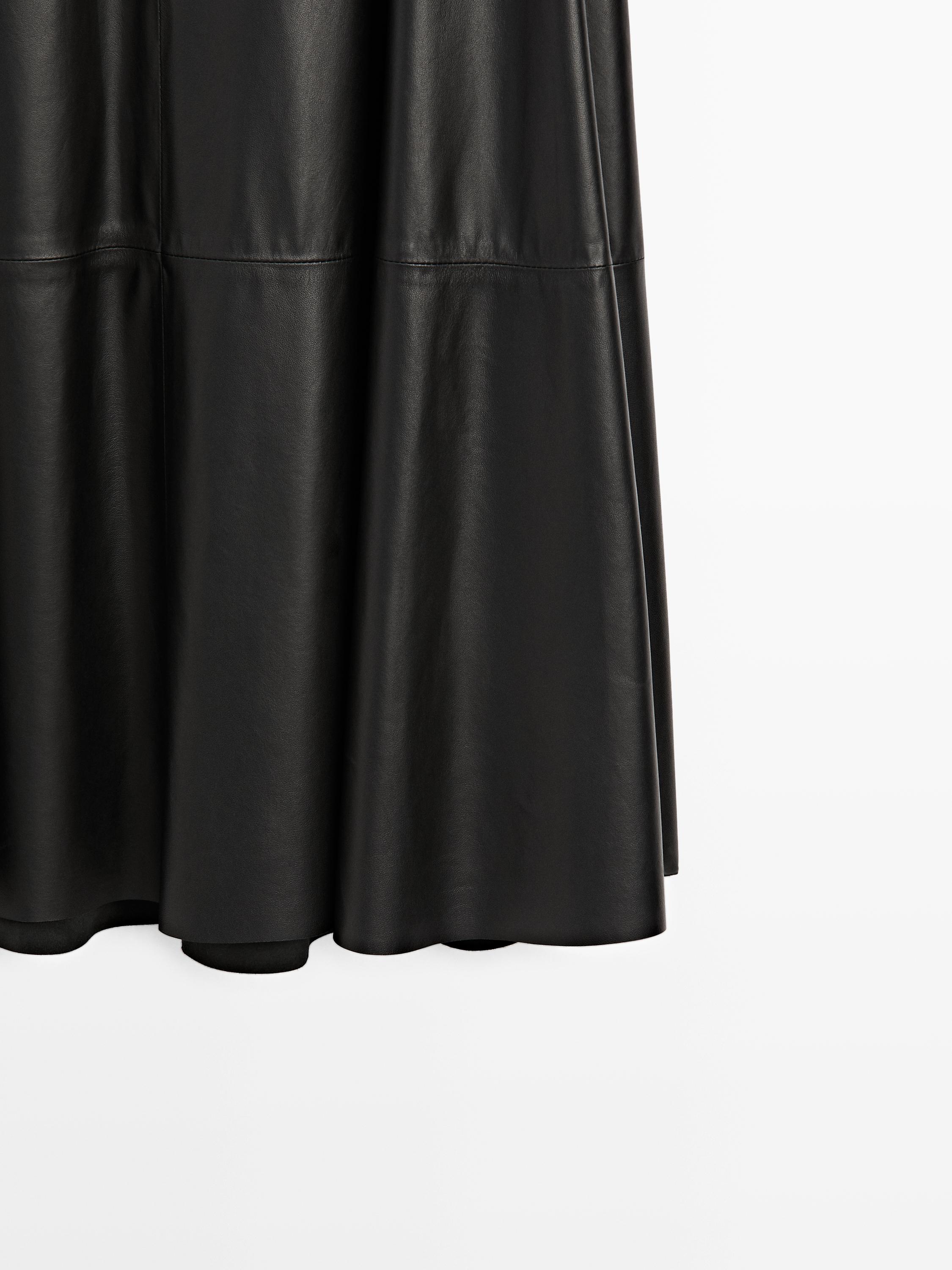 Long flared nappa leather skirt - LIMITED