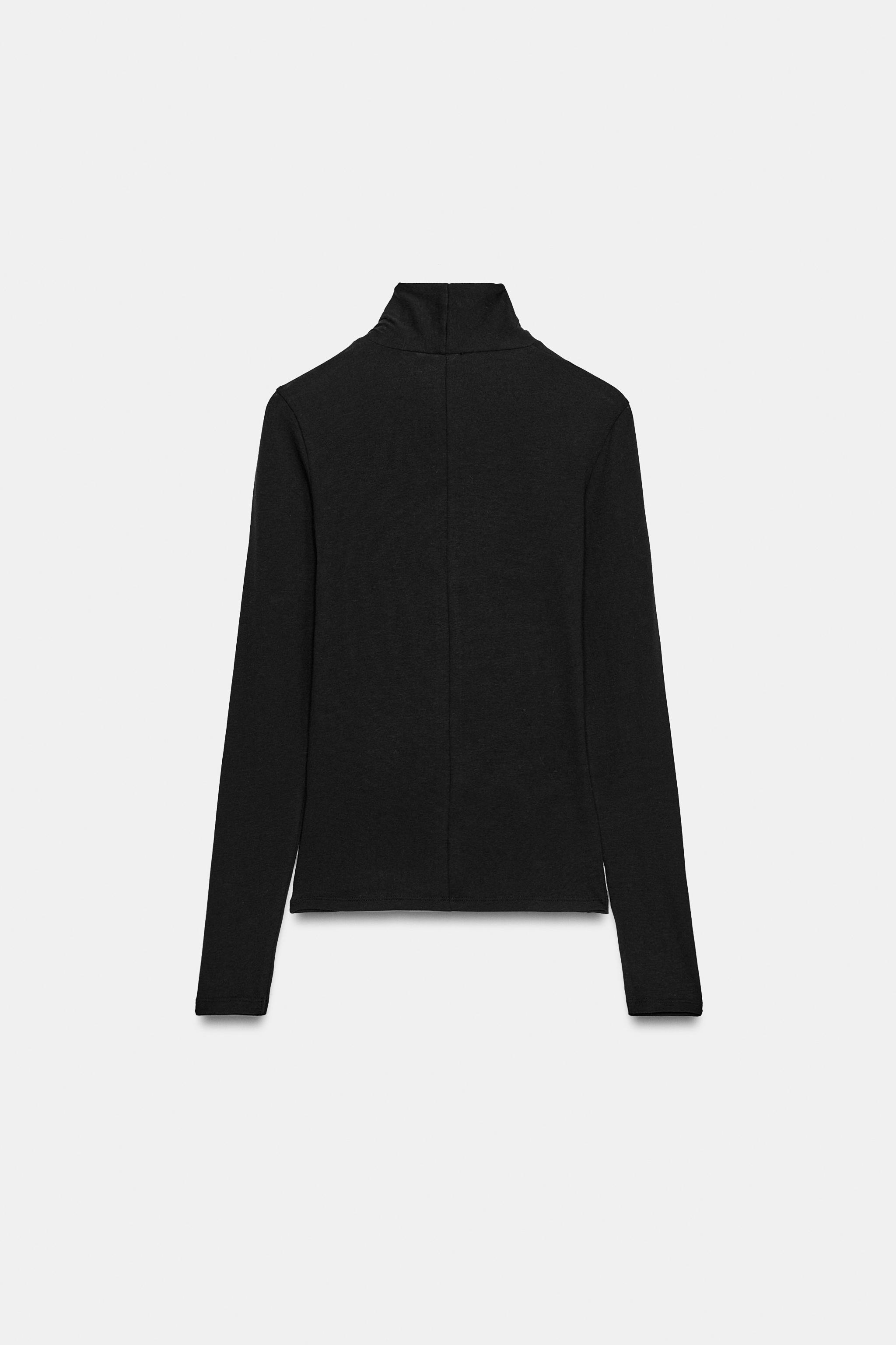 DRAPED HIGH NECK T-SHIRT