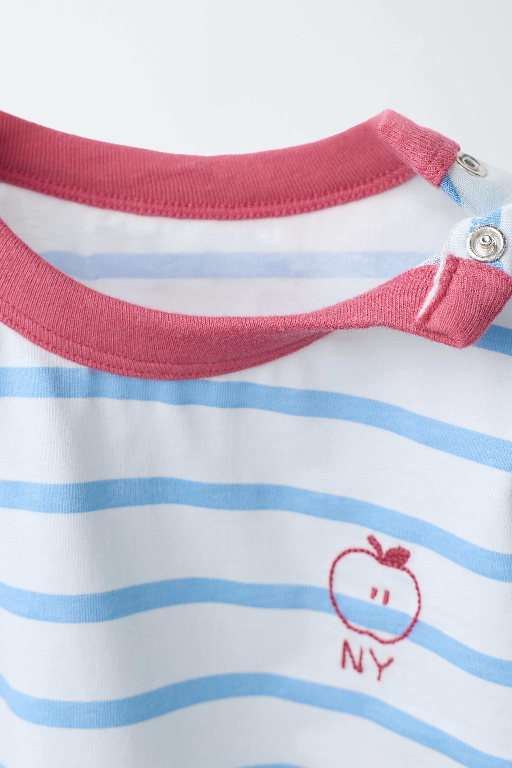 Детские футболки Zara APPLE STRIPED T-SHIRT — фото 3