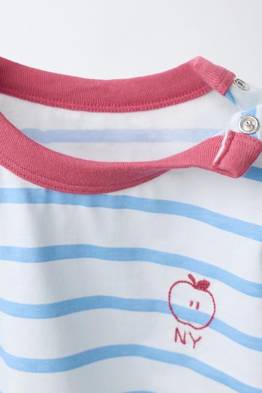 T-SHIRT À RAYURES POMME - Bleuté de Zara - Image 2