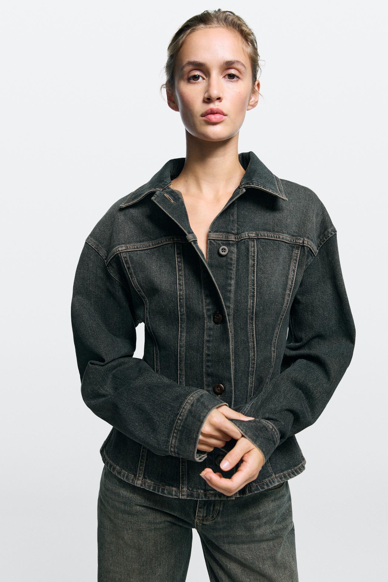 Denim cotton blend overshirt total look — 470
