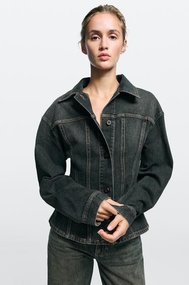 Denim cotton blend overshirt total look — 470 2