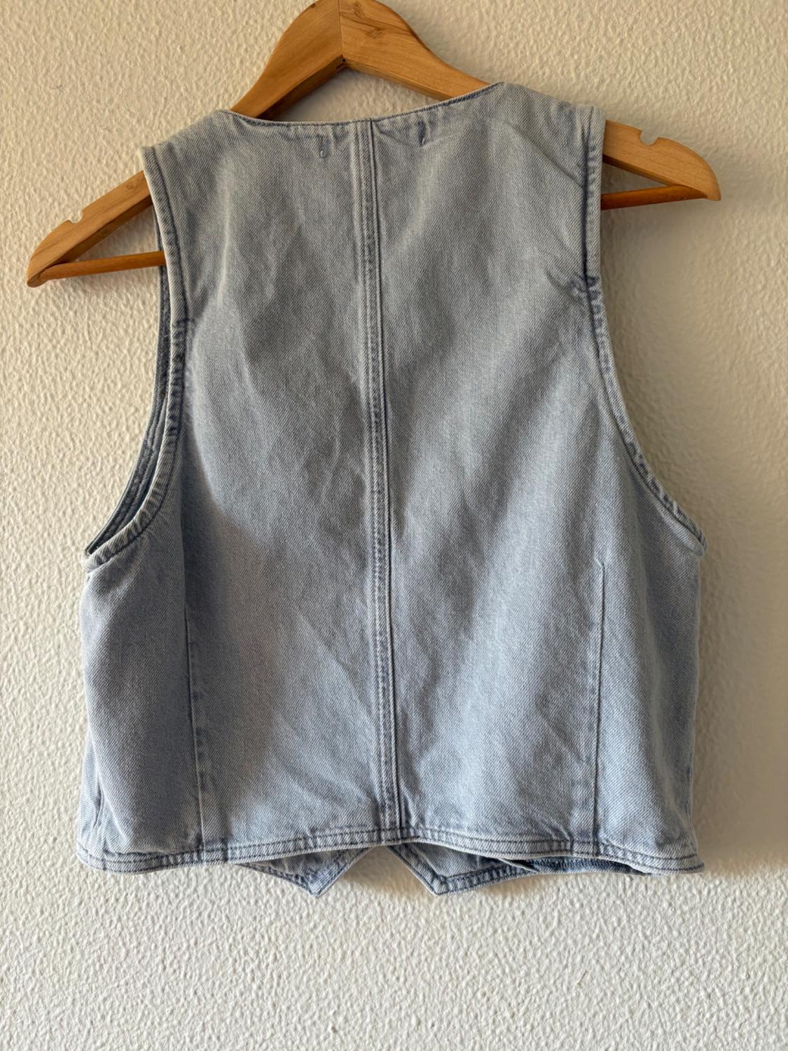 Z1975 DENIM CROPPED WAISTCOAT - Image 7