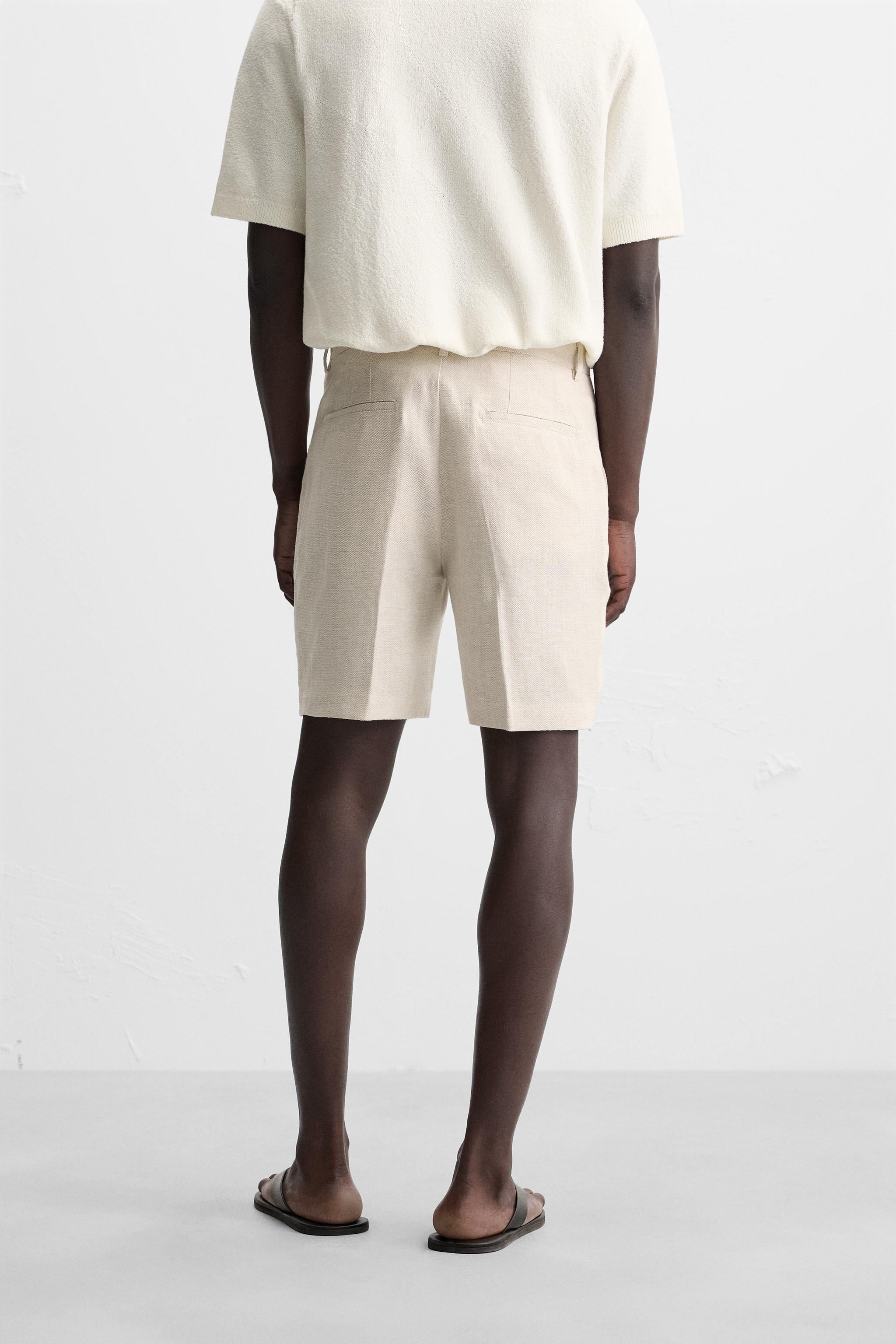 100% LINEN SHORTS - Navy blue | ZARA United States