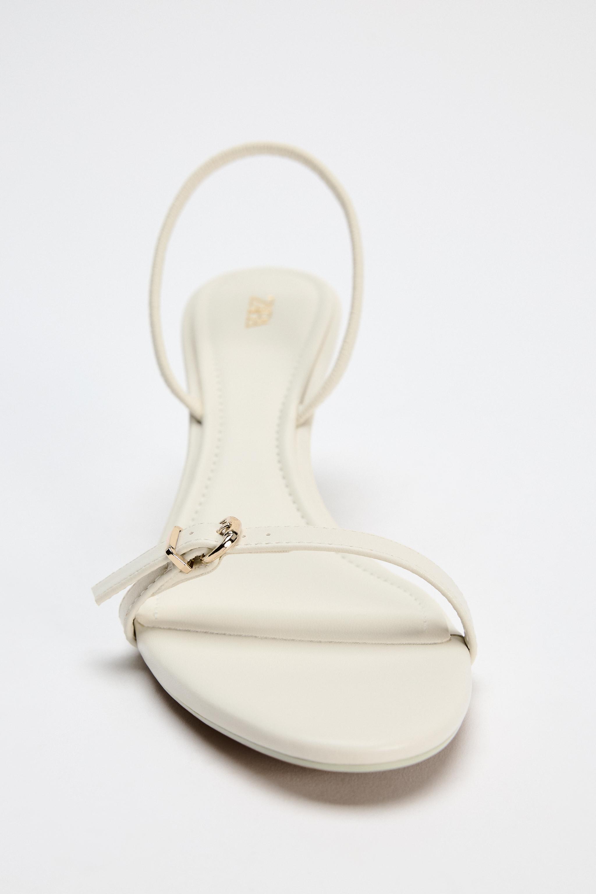 Zara strappy white sandals sales
