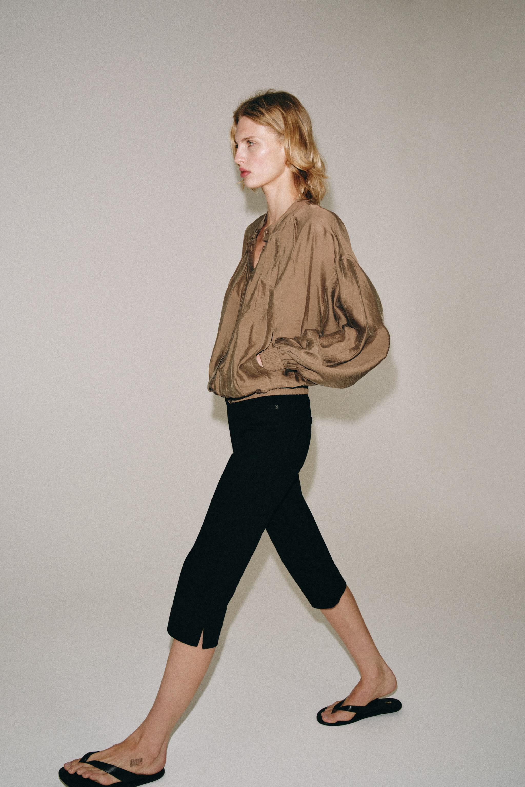 Zara ZW COLLECTION DÖKÜMLÜ GÖMLEK görsel 4