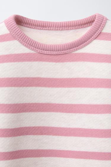 ENSEMBLE SWEAT À RAYURES ET LEGGING DOUX AU TOUCHER - Rose chiné de Zara - Image 2