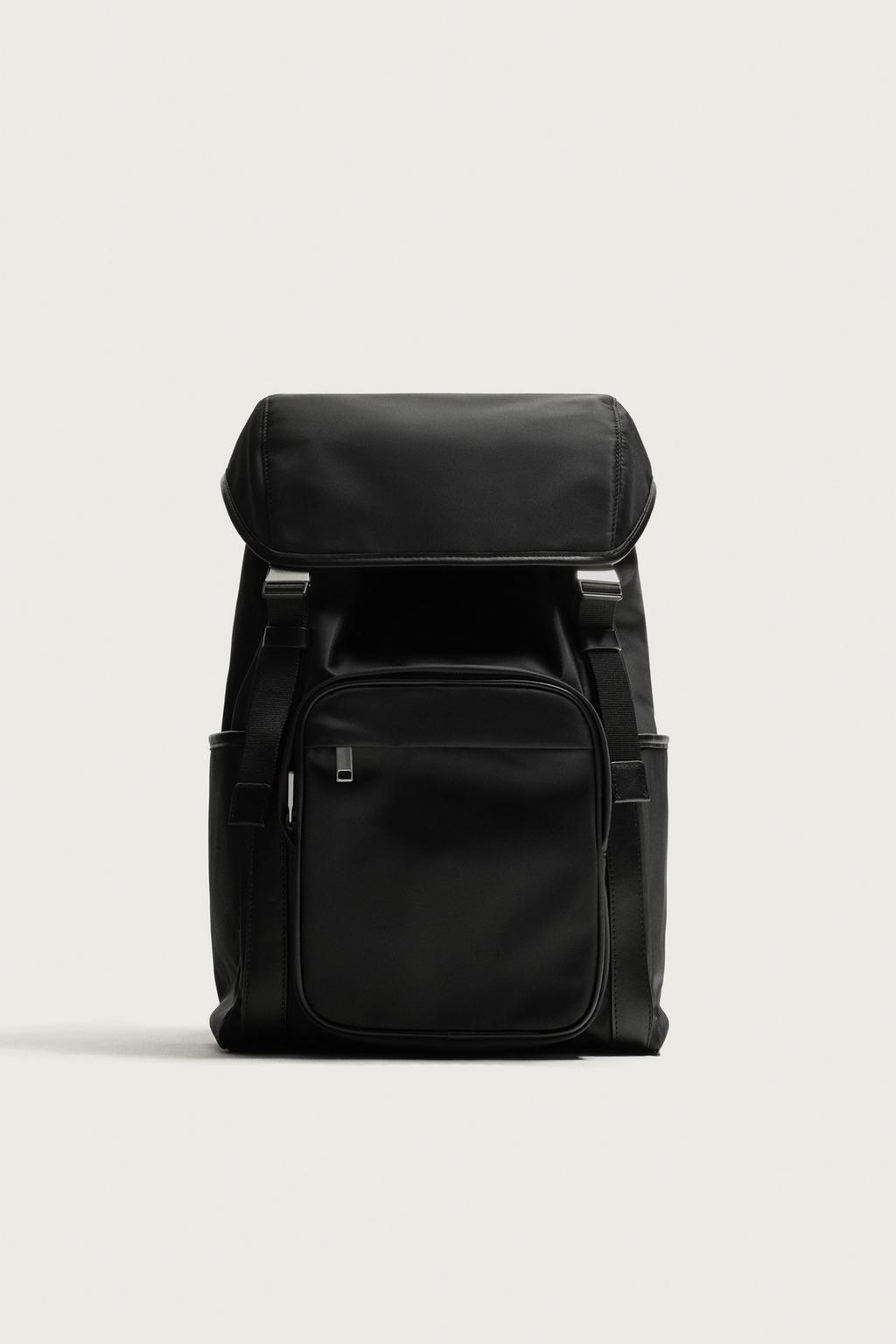 MIXED-MATERIAL NYLON BACKPACK