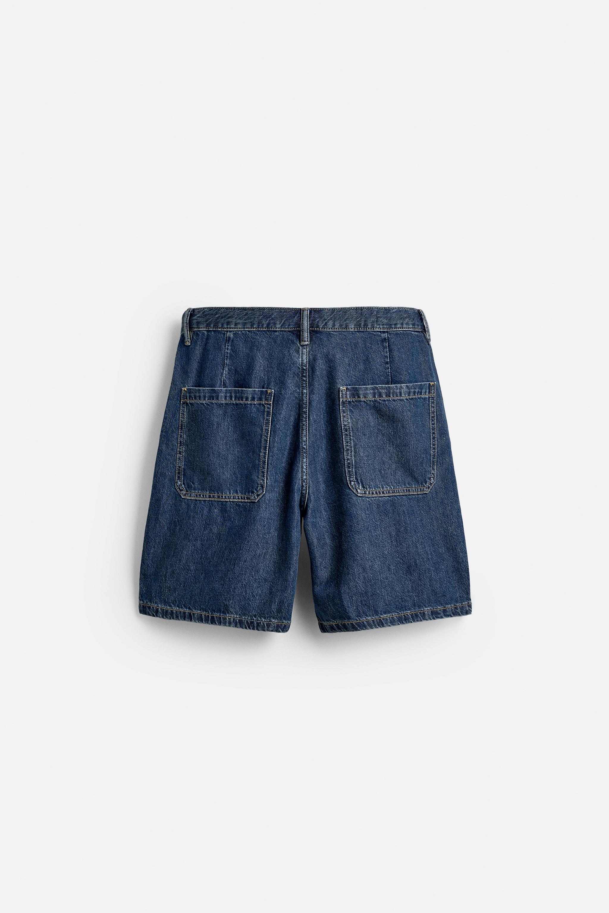 STRAIGHT FIT LIGHT DENIM BERMUDA SHORTS - Blue | ZARA United