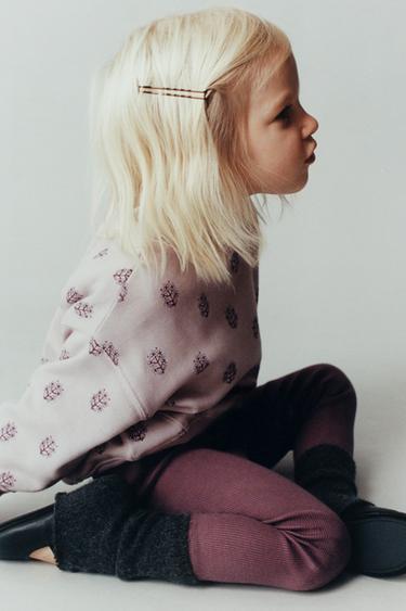 PRINTED SWEATSHIRT AND RIBBED LEGGINGS SET - Pink by Zara