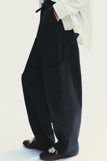 BALLOON CARGO TROUSERS - Black by Zara - Image 4