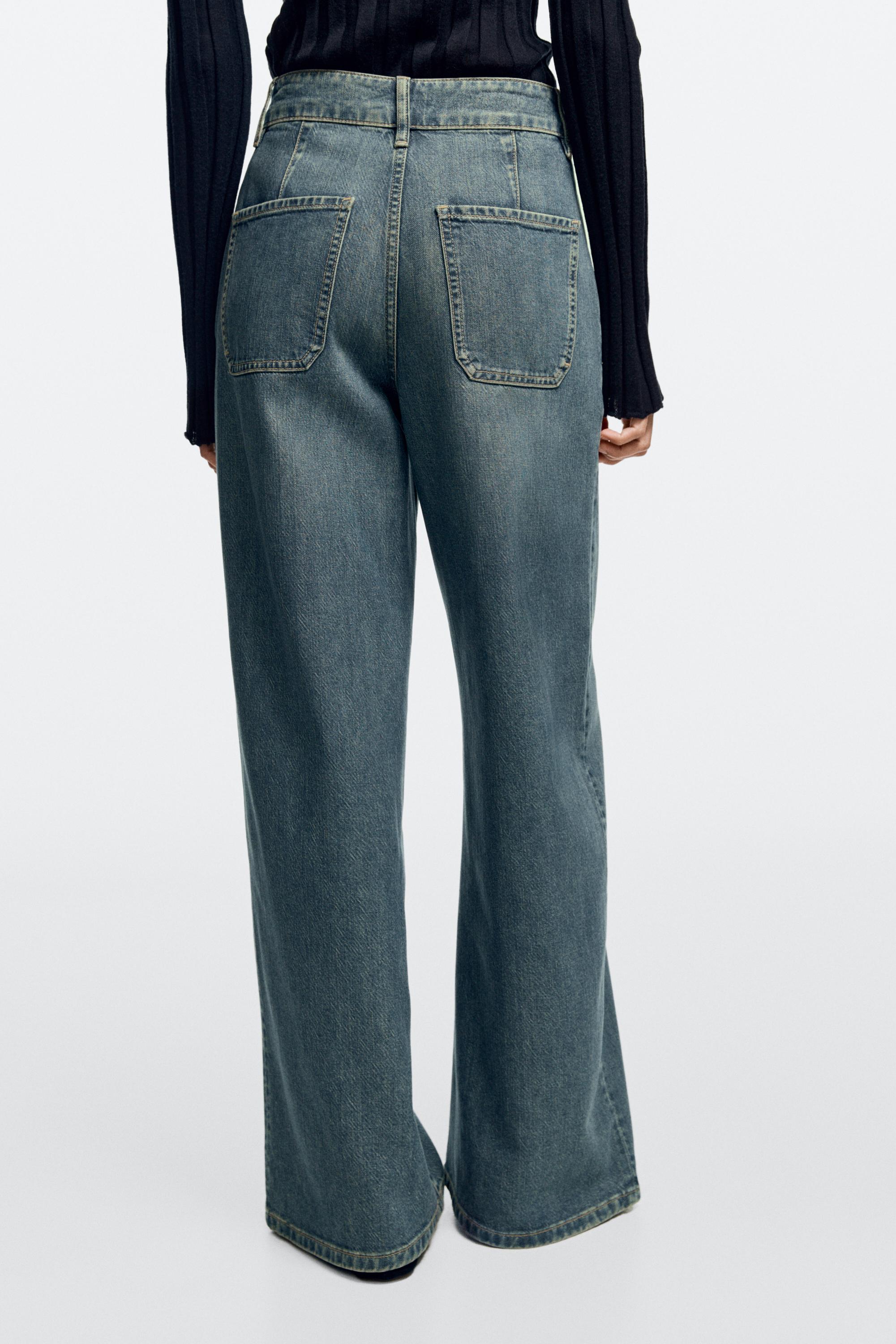 Wide-leg high-waist jeans