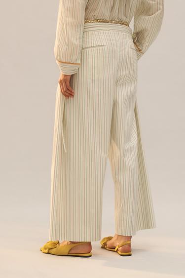 LIMITED EDITION STRIPED PYJAMA-STYLE TROUSERS - striped by Zara - Image 4