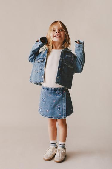 LILO & STITCH © DISNEY DENIM BERMUDA SKORT - Mid-blue by Zara - Image 4