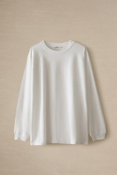 T-SHIRT MANCHES LONGUES - Blanc de Zara - Image 5
