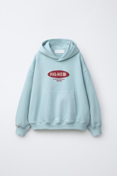 SURF PRINT HOODIE - Sky blue by Zara