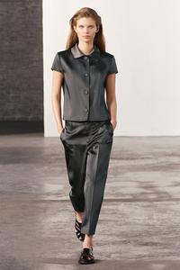 HEAVYWEIGHT SATIN PANTS ZW COLLECTION - Anthracite grey