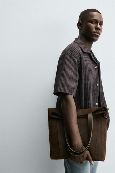 SEERSUCKER COMFORT SHIRT - Brown-Blue by Zara - Image 4
