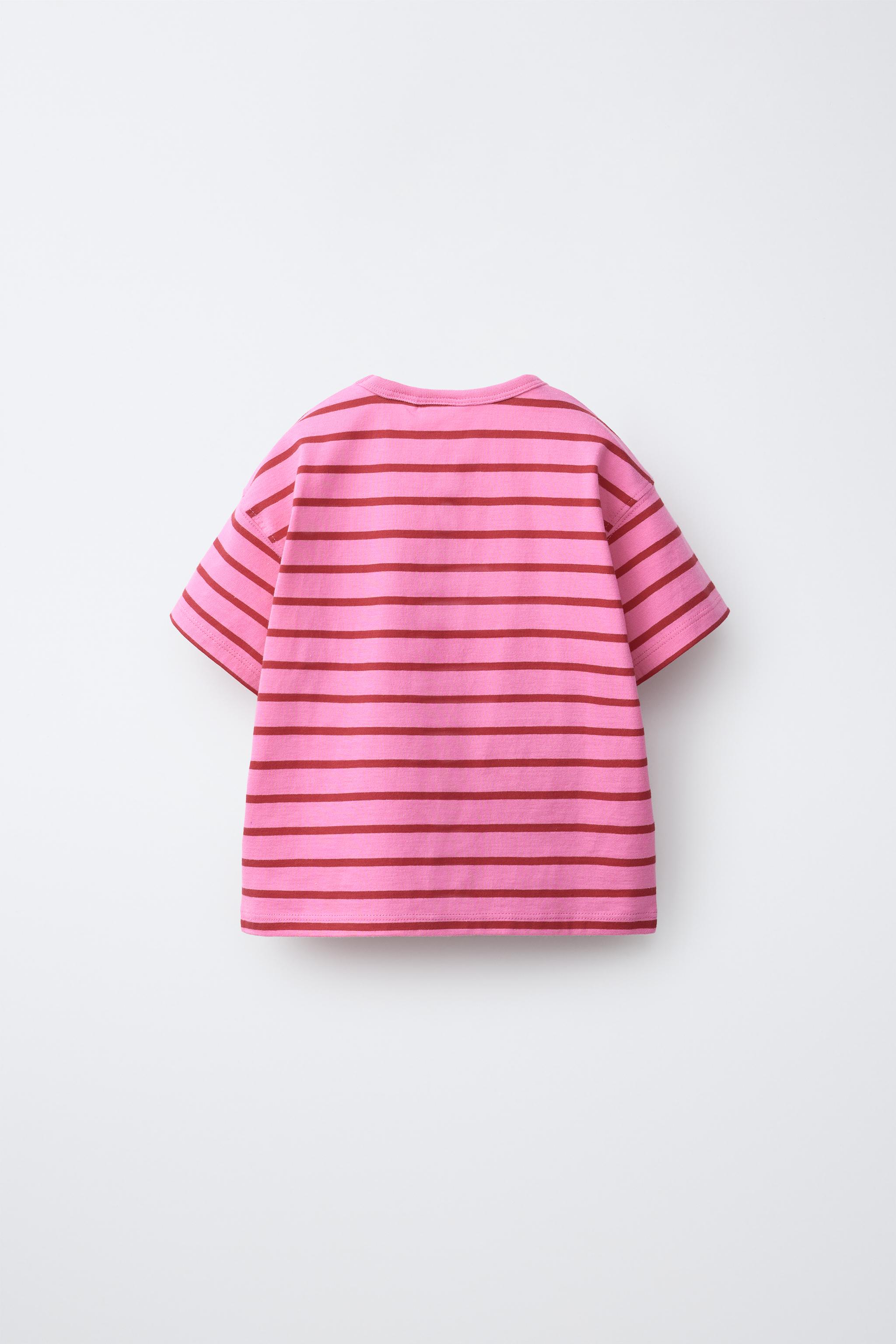 EMBROIDERED HEART STRIPED T-SHIRT