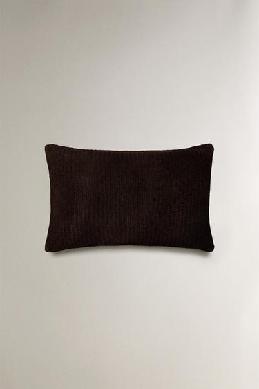 LEATHER CUSHION COVER - Brown by Zara - Image 2