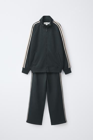 ZIP-UP SWEATSHIRT AND WIDE-LEG TROUSERS SET - Blue by Zara - Image 0