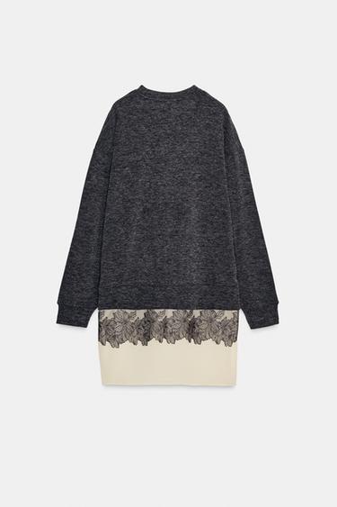 ROBE EFFET DOUX BIMATIÈRE - Gris chiné de Zara - Image 6