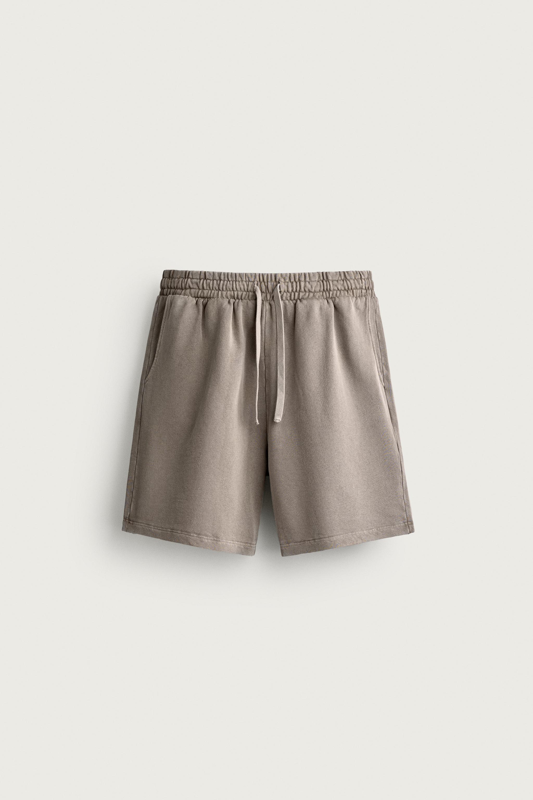 BASIC WASHED SWEATSHORTS — Gray