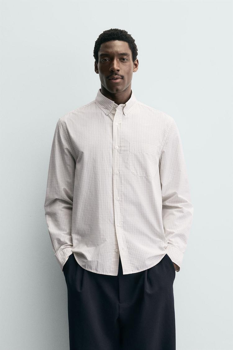 ZARA CHECK SHIRT WITH POCKET