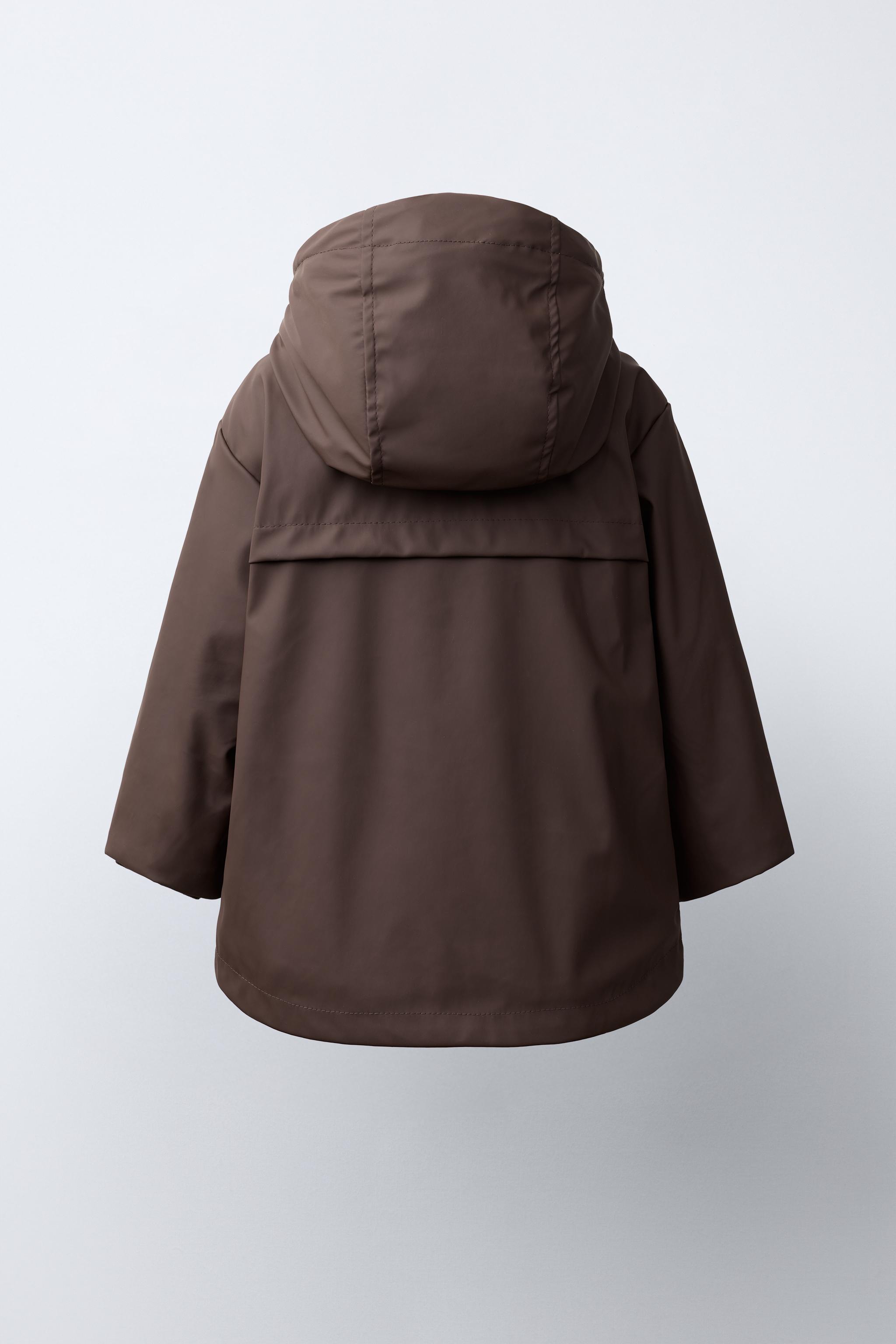 Детские куртки Zara WATER-REPELLENT RUBBERIZED FAUX-FUR LINED RAINCOAT — фото 5