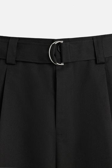 BERMUDA COUPE AMPLE CEINTURE - Noir de Zara - Image 7