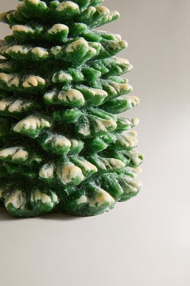 SNOWY CHRISTMAS FIR TREE CANDLE - Green by Zara - Image 3
