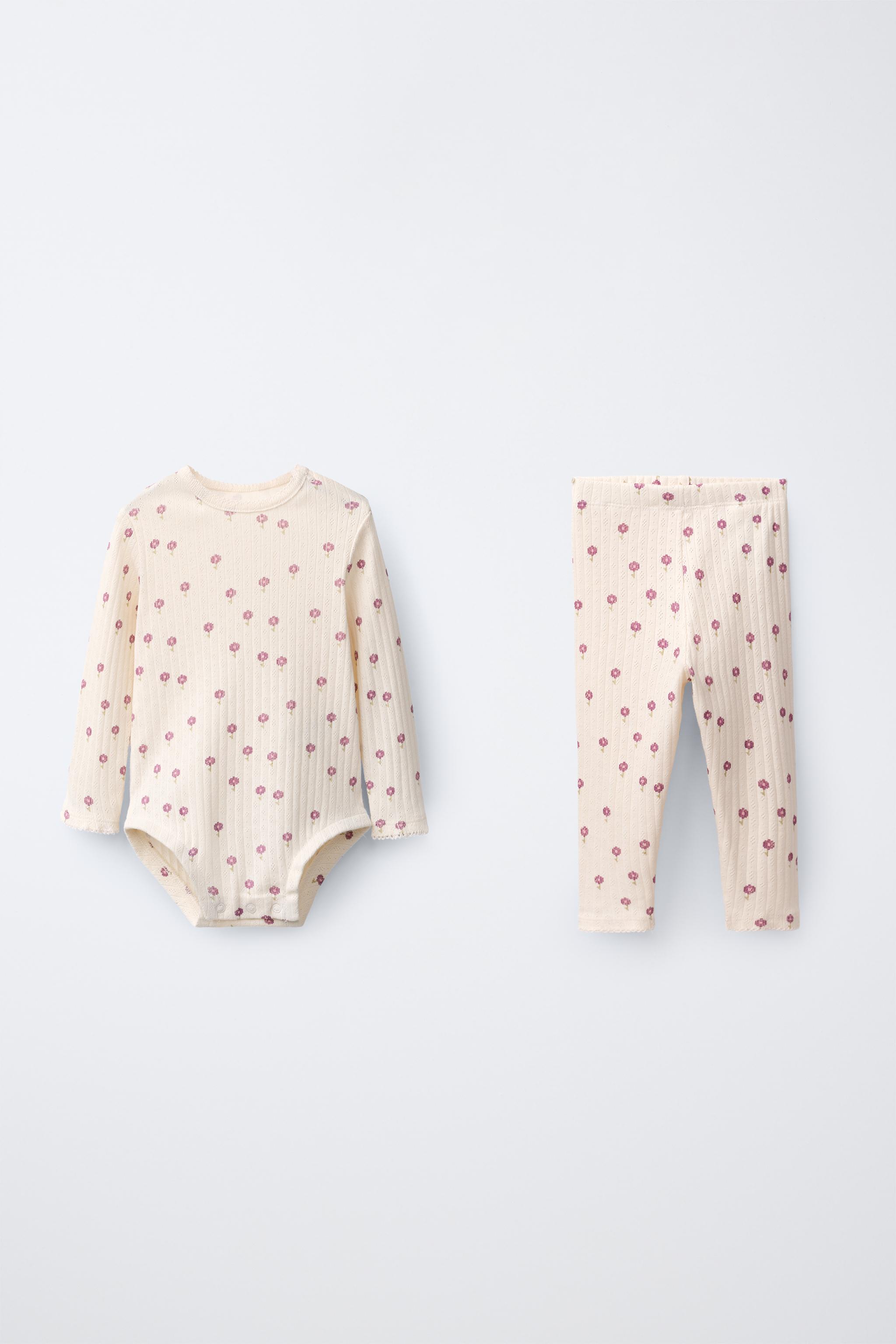 Детские брюки Zara FLORAL BODYSUIT AND LEGGINGS SET