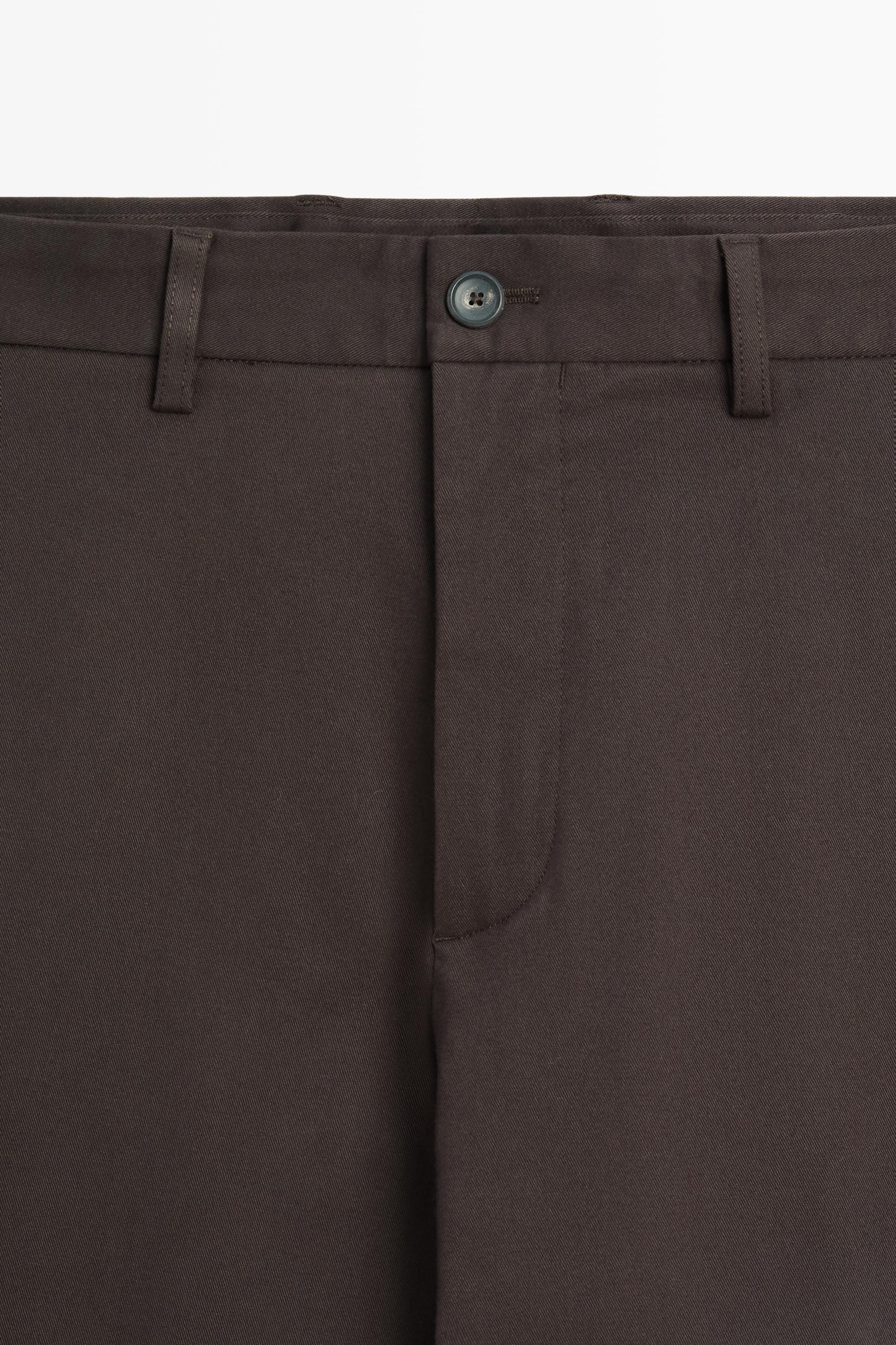 Cotton blend straight-leg pants