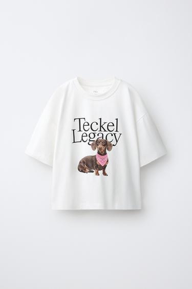 CAMISETA ESTAMPADO PERRO - Blanco de Zara