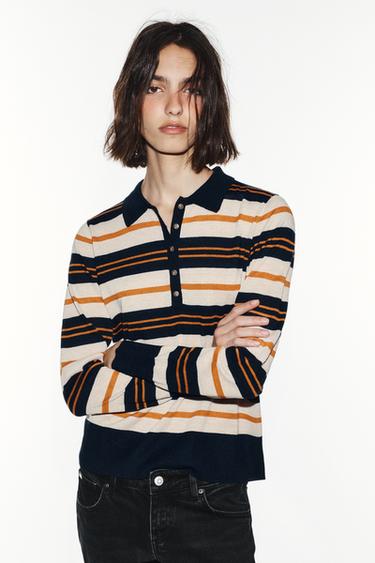 STRIPED KNIT POLO — Multicolored 2