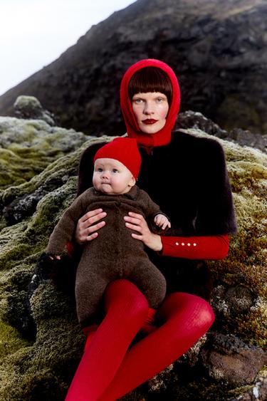 Zara KNIT JUMPSUIT WITH CONTRAST DETAILS - Brown