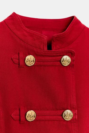 BLOUSAON AJUSTÉ À BOUTONS - Rouge de Zara - Image 4