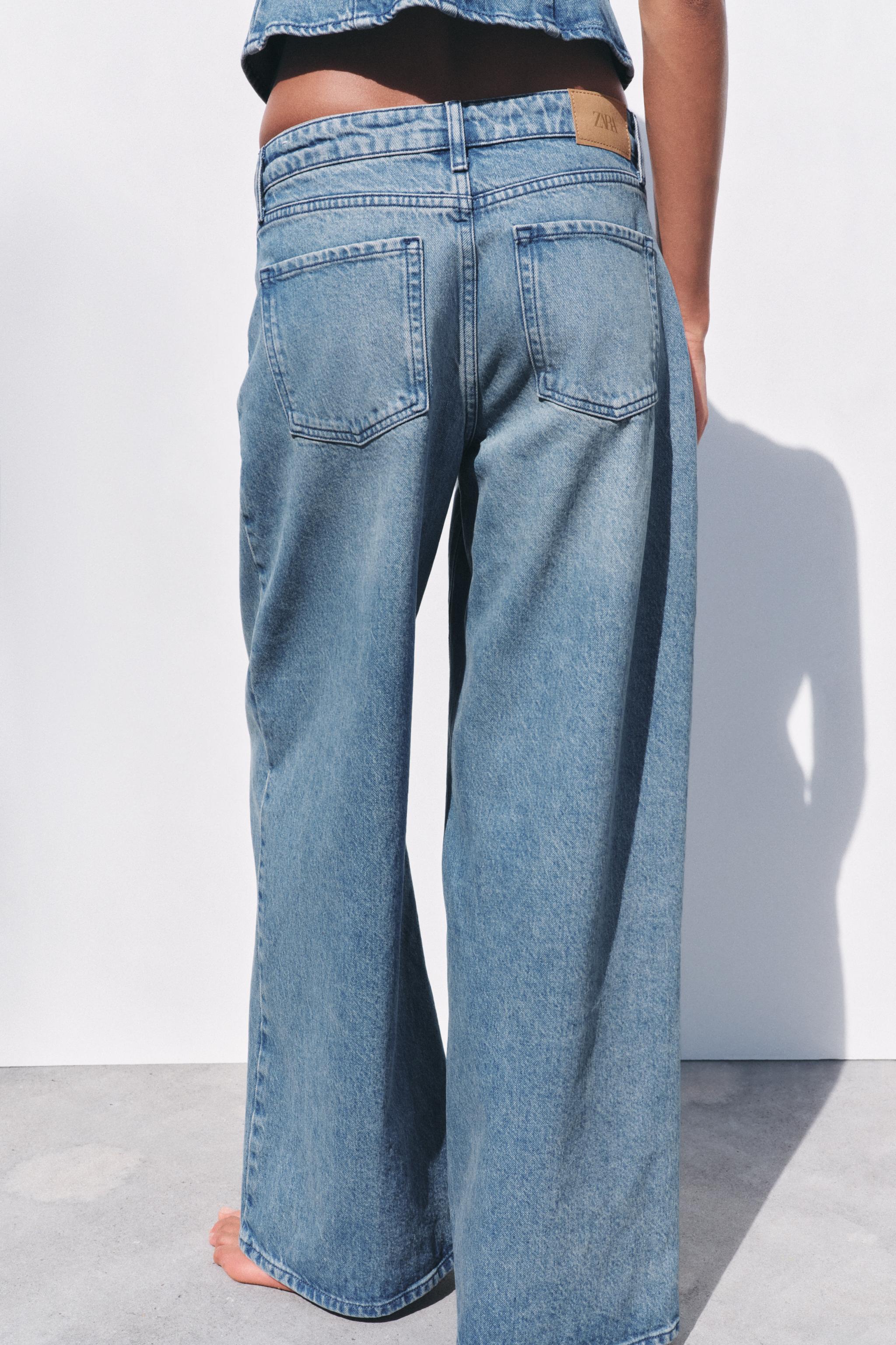 HIGH RISE Z1975 DARTED WIDE LEG JEANS - Mid-blue | ZARA