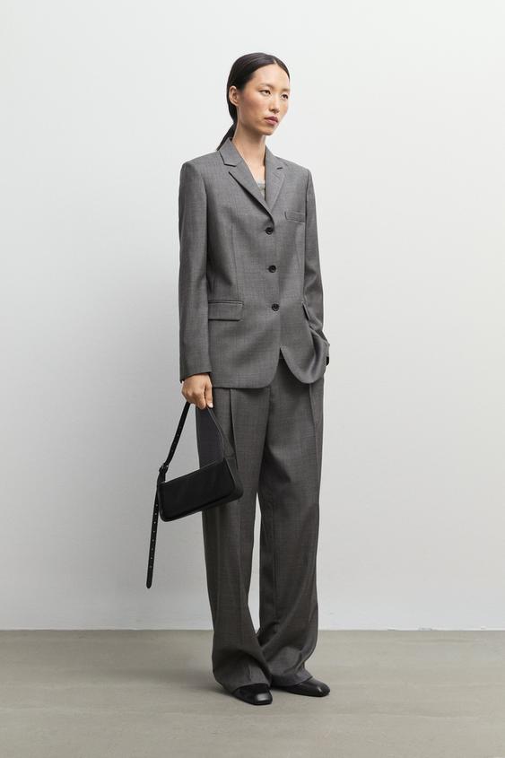 Zara 100% wool suit blazer with pockets - Cobalt - Image 0