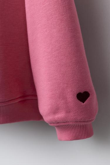 EMBROIDERED CAPYBARA AND HEART SWEATSHIRT - Red / Coral by Zara - Image 3