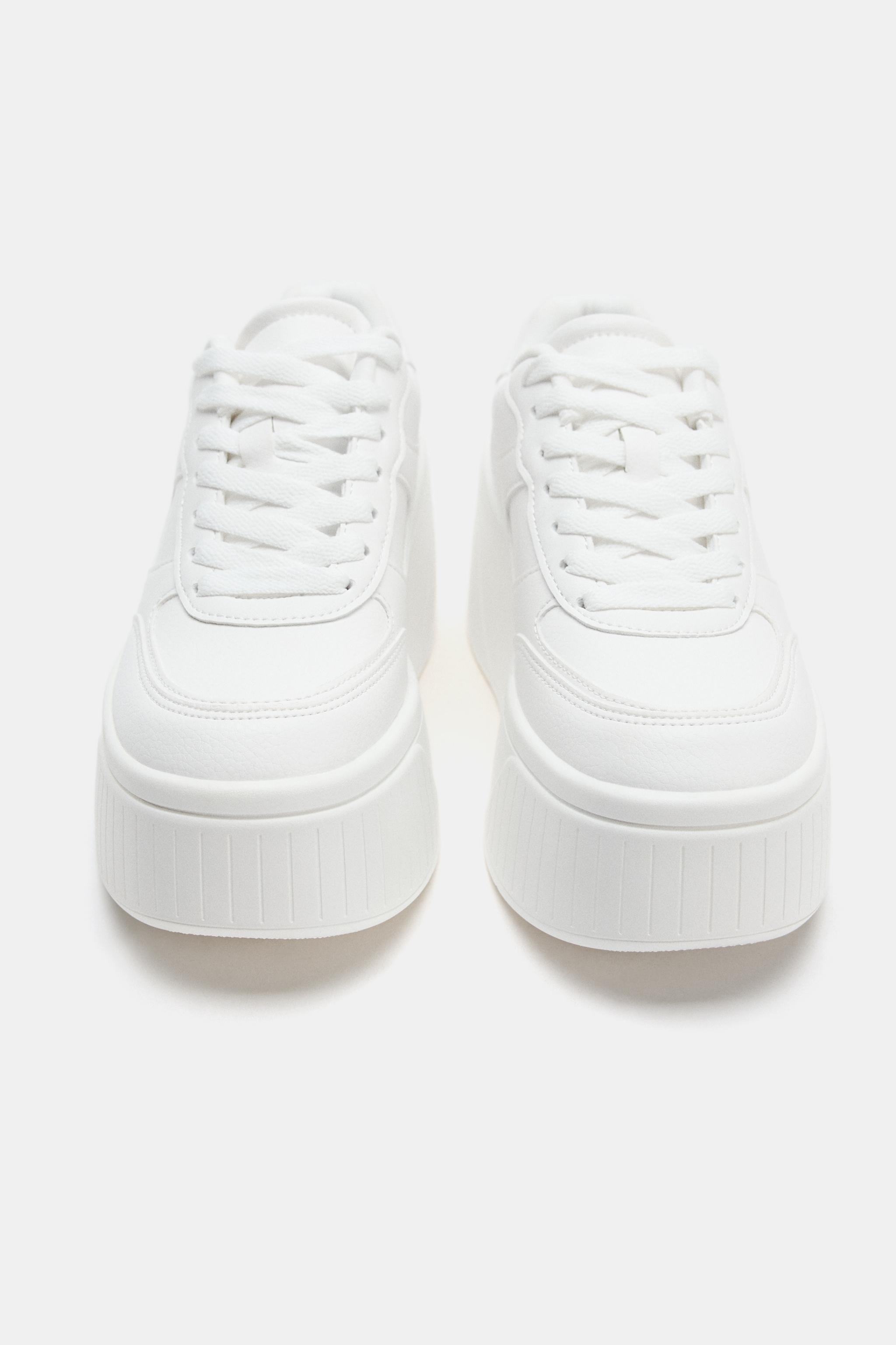 【ZARA】 35 #フラットフォームスニーカー● ホワイト | ZARA - ZARA プラットフォームスニーカー 35の通販 by 1903
