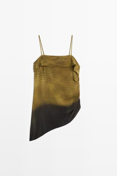 Zara Asymmetric strappy top with draped detail - 566