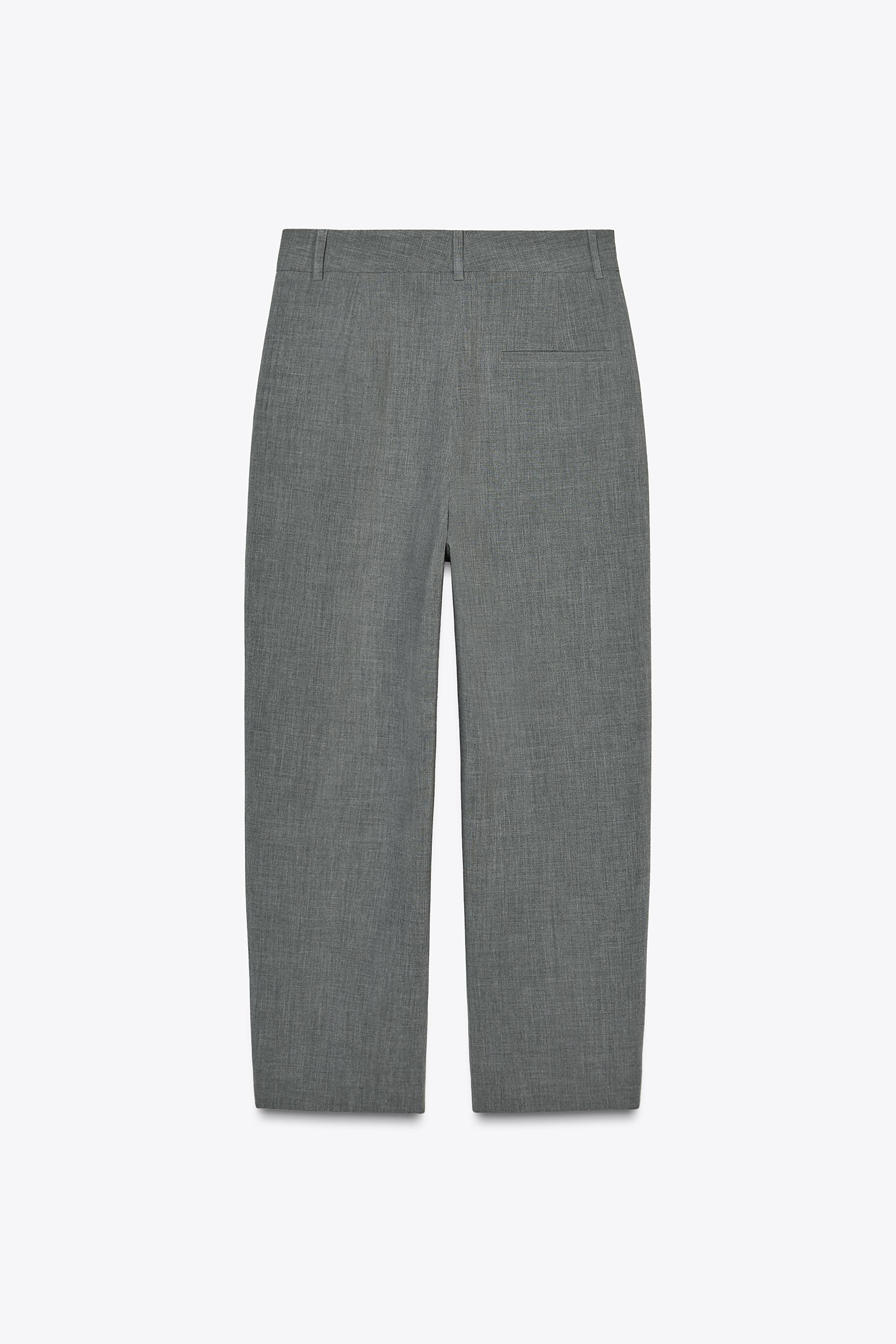 PLEATED CHINO PANTS - Gray | ZARA United States