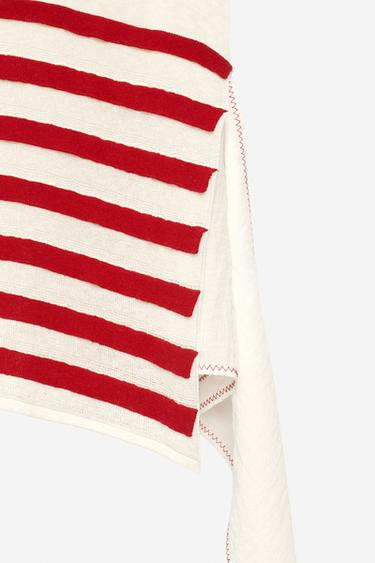 ASYMMETRIC STRIPED KNIT TOP - THE ITEM ZARA WOMAN - White / Red by Zara - Image 9