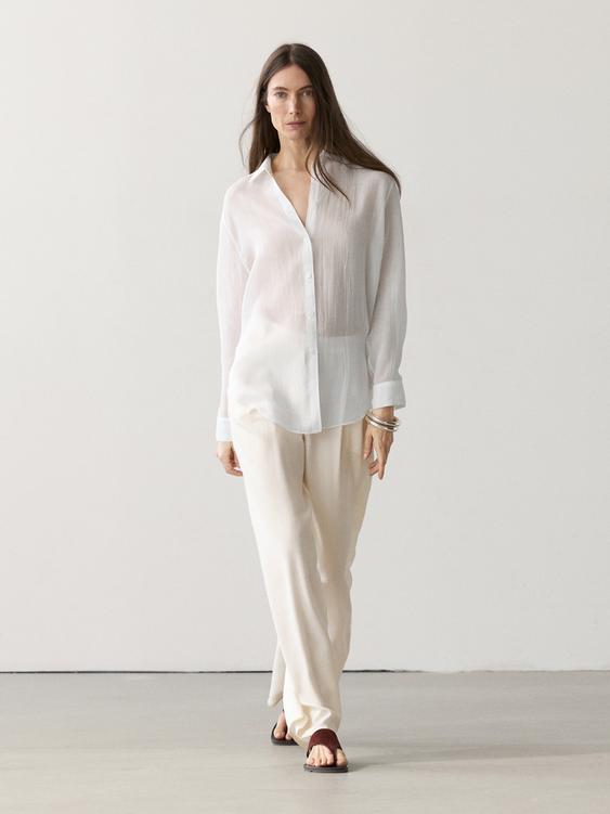 Flowing shirt with shirt collar from Zara - $100