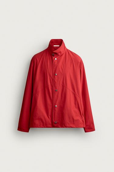 LIGHTWEIGHT TECHNICAL REGULAR FIT OVERSHIRT - Red by Zara