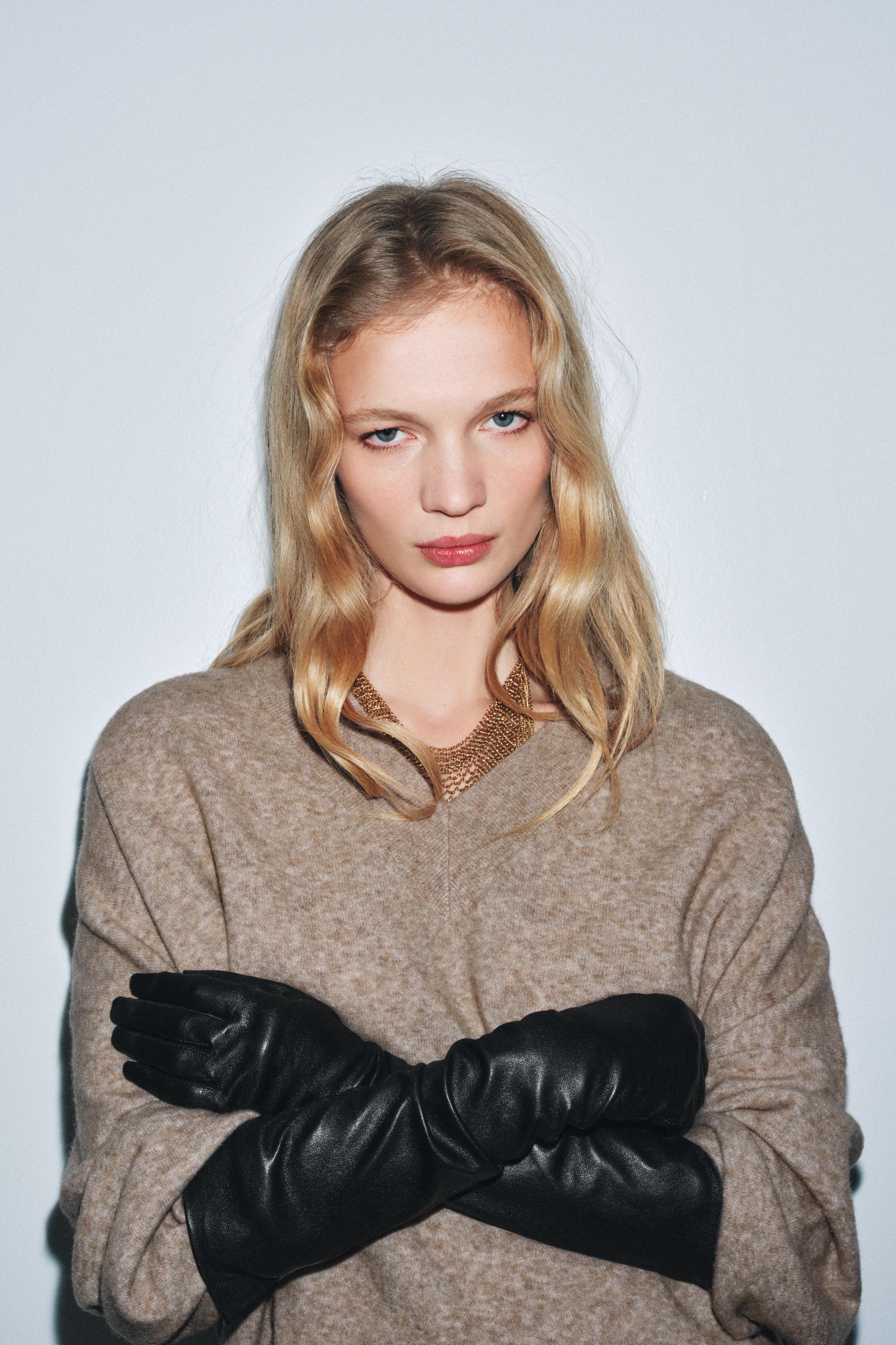 100% LEATHER LONG GLOVES