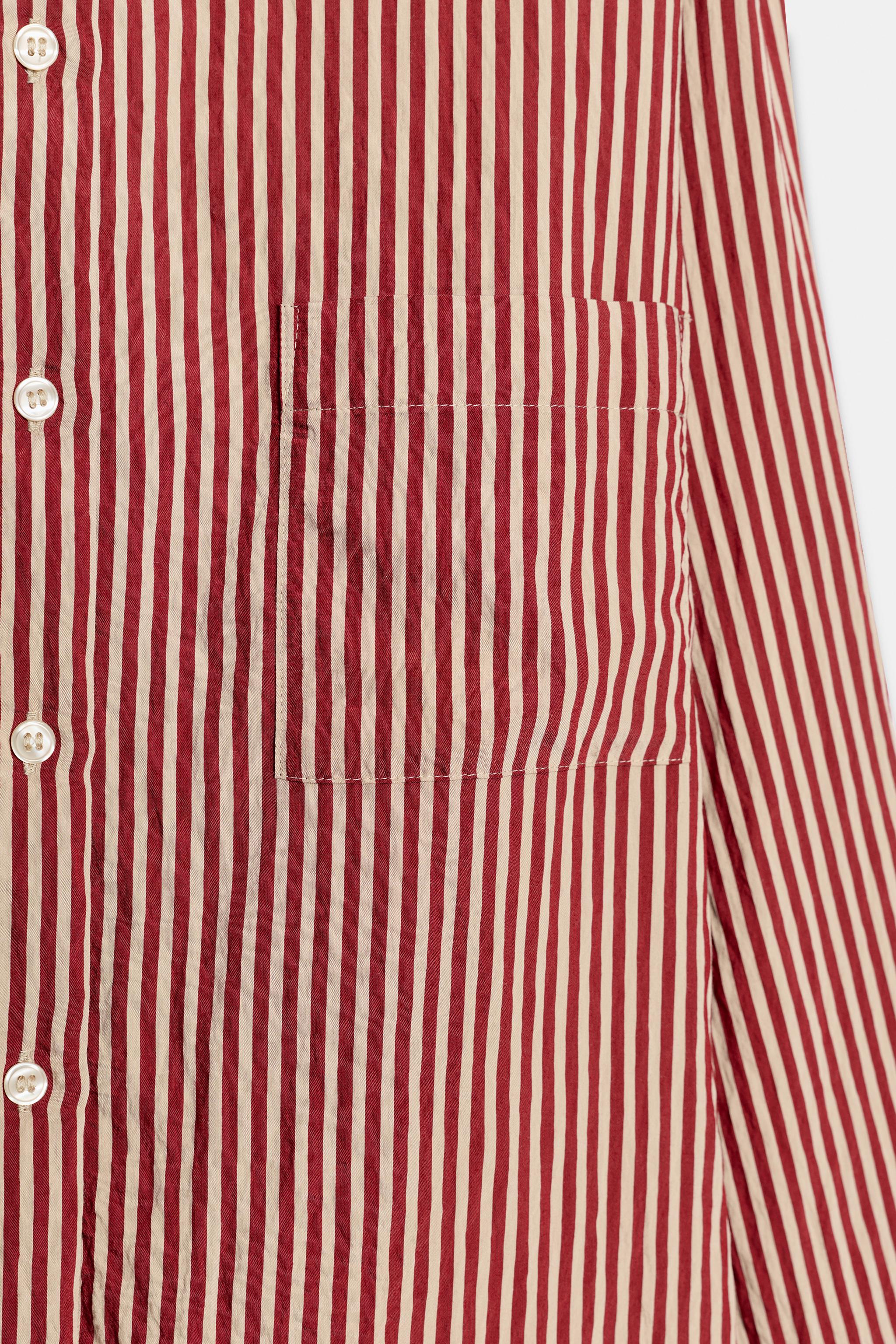 Женские рубашки Zara ZW COLLECTION STRIPED POCKET SHIRT — фото 9
