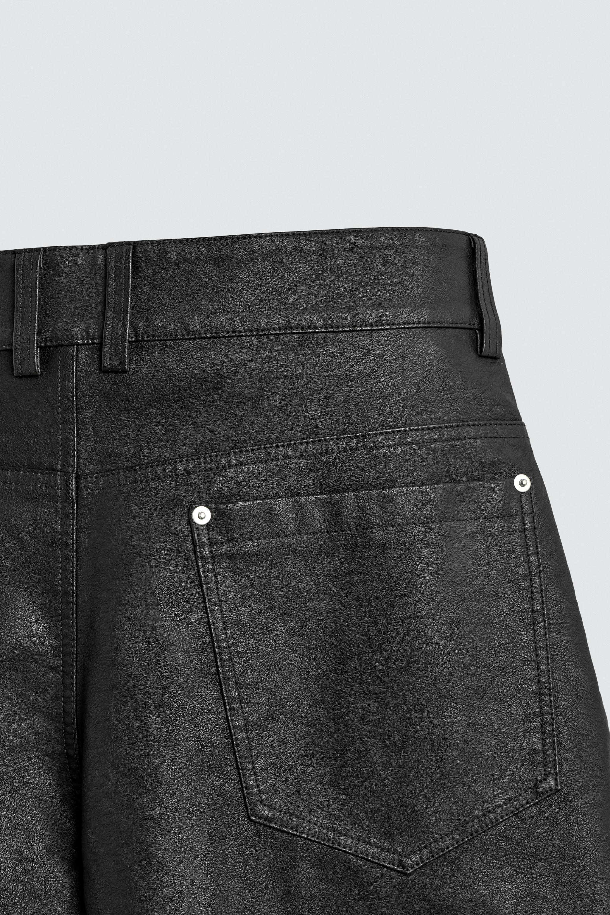 RELAXED FIT FAUX LEATHER SHORTS
