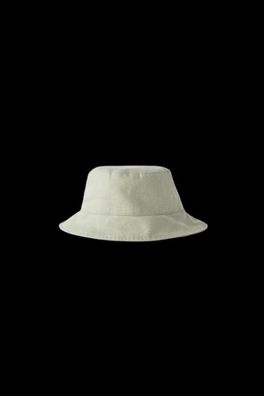GORRO BUCKET 100% LINO - Khaki de Zara